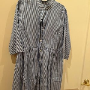 Tuckernuck blue and white striped shirt dress Size Medium